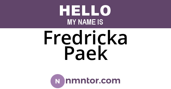 Fredricka Paek