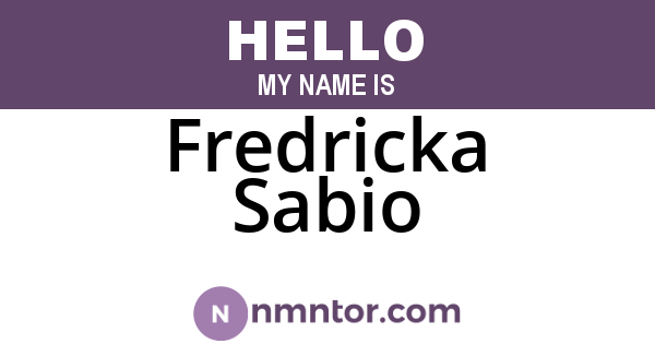 Fredricka Sabio
