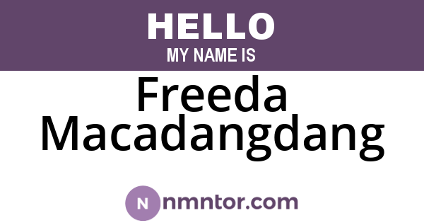 Freeda Macadangdang