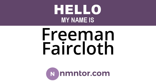 Freeman Faircloth
