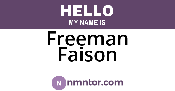 Freeman Faison
