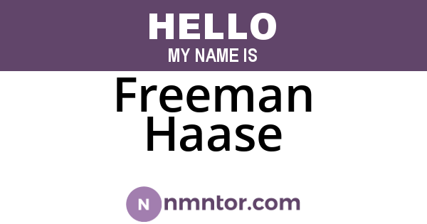 Freeman Haase
