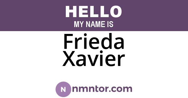 Frieda Xavier