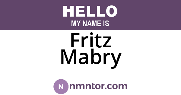 Fritz Mabry