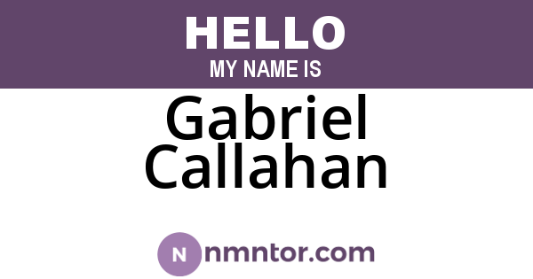 Gabriel Callahan