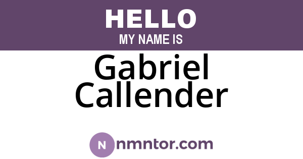Gabriel Callender