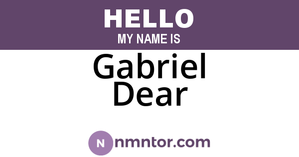 Gabriel Dear