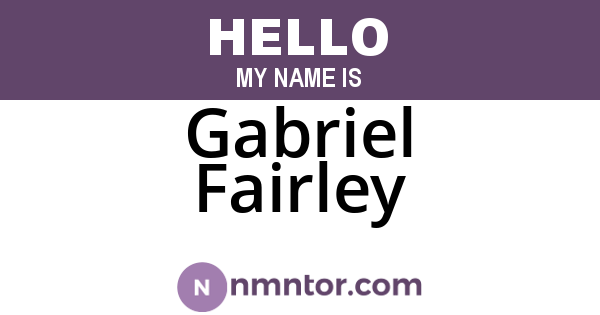 Gabriel Fairley
