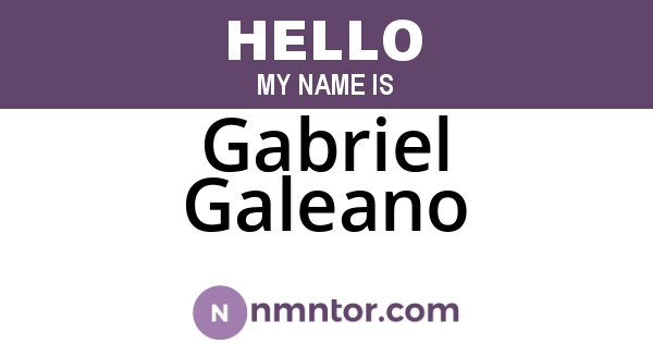 Gabriel Galeano