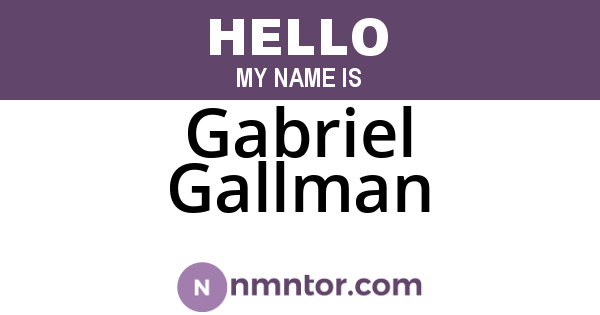 Gabriel Gallman