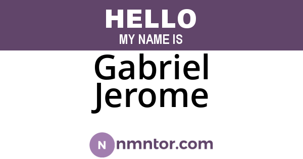 Gabriel Jerome