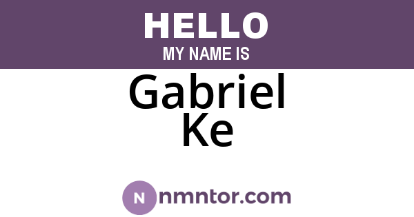 Gabriel Ke