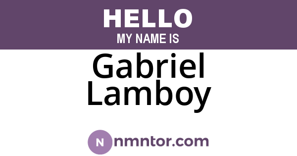 Gabriel Lamboy
