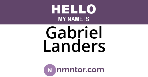 Gabriel Landers