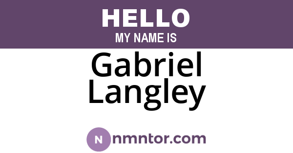 Gabriel Langley