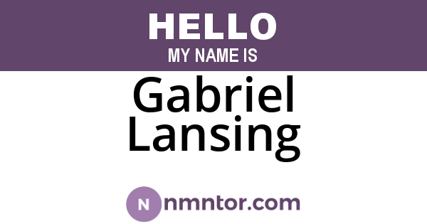 Gabriel Lansing