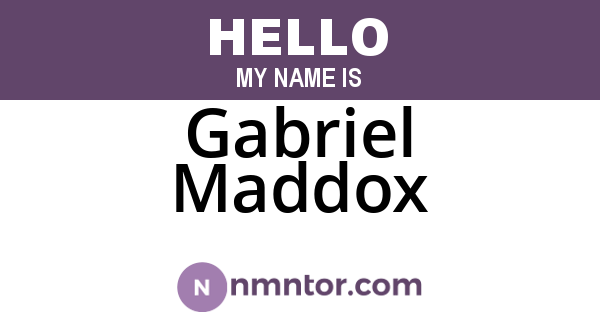 Gabriel Maddox