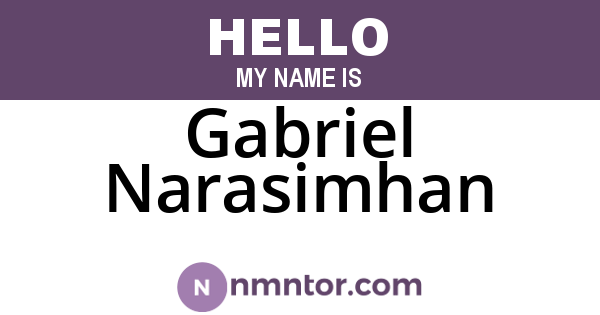 Gabriel Narasimhan