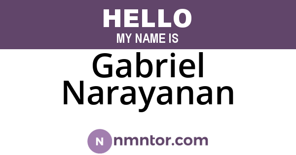 Gabriel Narayanan
