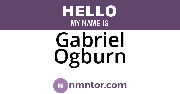 Gabriel Ogburn