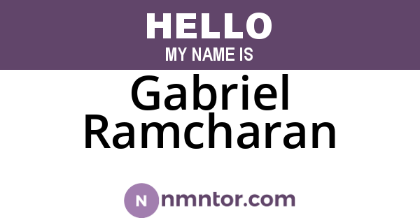 Gabriel Ramcharan