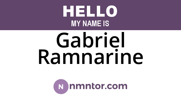 Gabriel Ramnarine