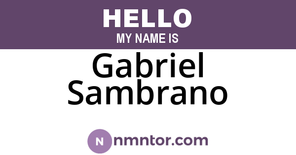 Gabriel Sambrano