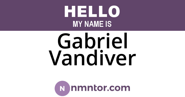 Gabriel Vandiver