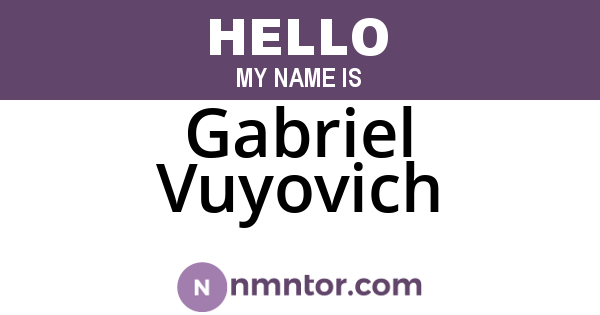Gabriel Vuyovich