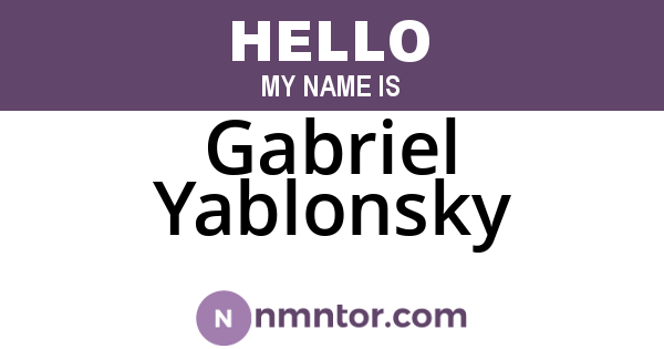 Gabriel Yablonsky