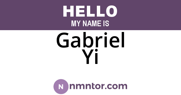 Gabriel Yi