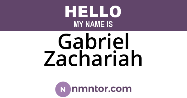 Gabriel Zachariah