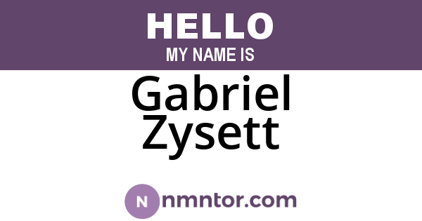 Gabriel Zysett
