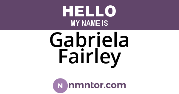 Gabriela Fairley