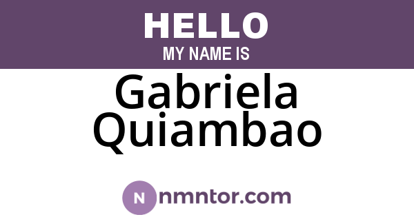 Gabriela Quiambao