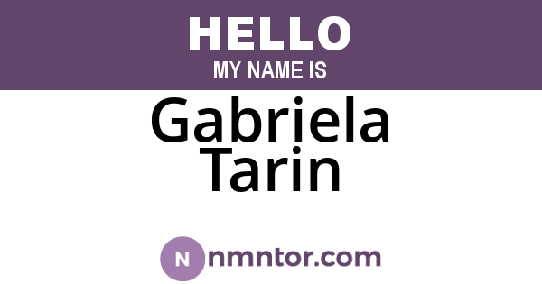 Gabriela Tarin