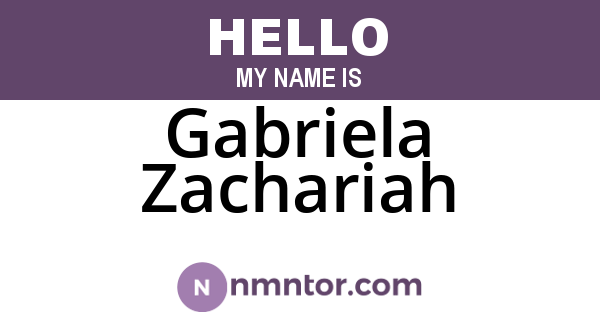 Gabriela Zachariah