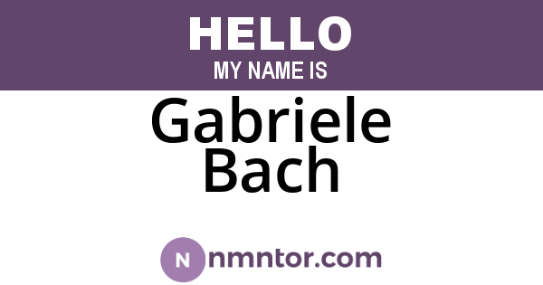 Gabriele Bach