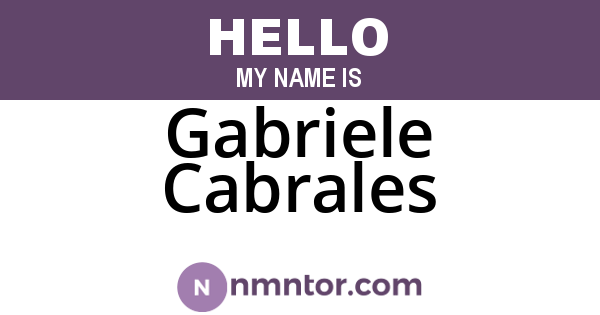 Gabriele Cabrales