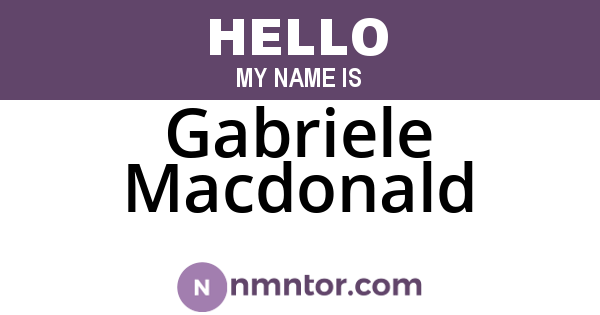 Gabriele Macdonald