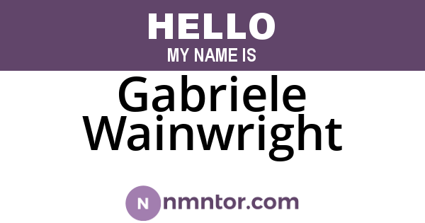 Gabriele Wainwright
