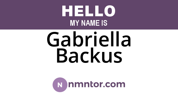 Gabriella Backus