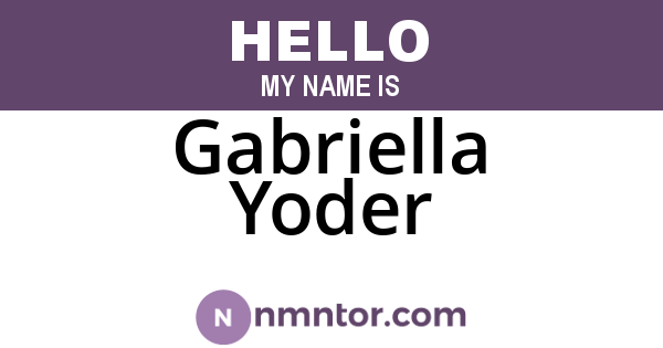 Gabriella Yoder