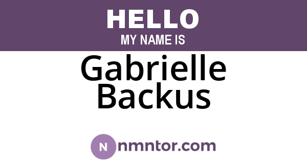 Gabrielle Backus
