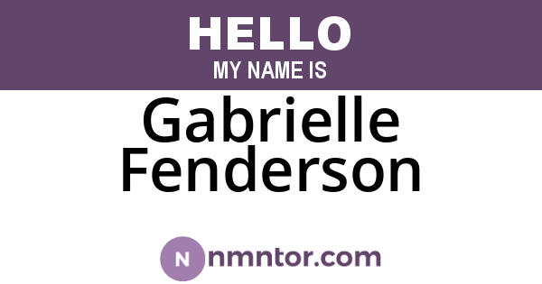 Gabrielle Fenderson