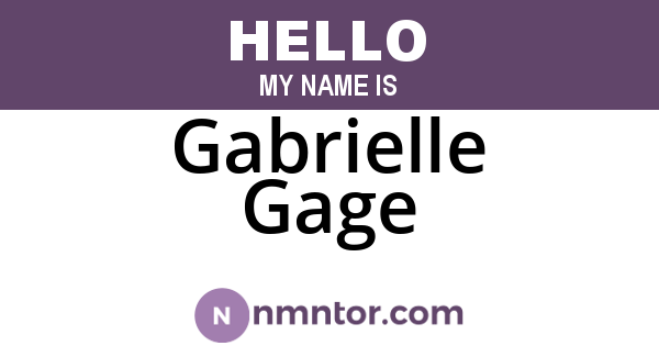 Gabrielle Gage