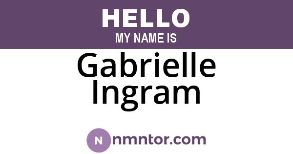 Gabrielle Ingram