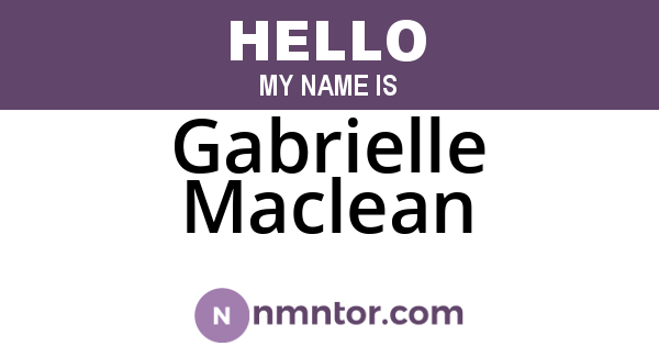 Gabrielle Maclean