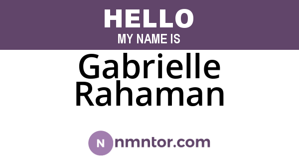 Gabrielle Rahaman