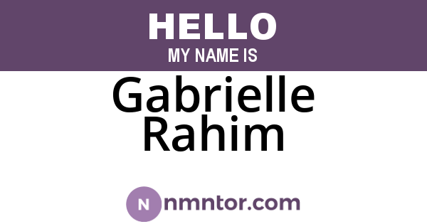 Gabrielle Rahim